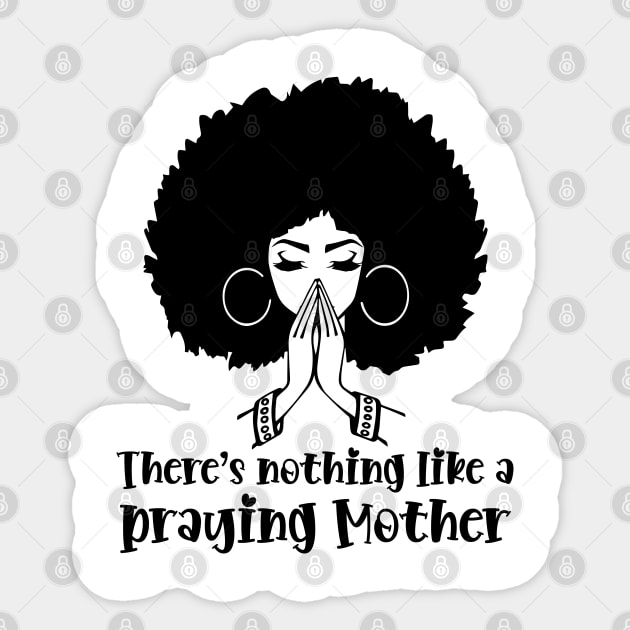 Praying Mother, Afro Woman, African American Woman Sticker by UrbanLifeApparel
